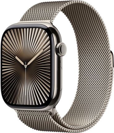 Apple Watch Series 10 GPS + Cellular Koperta 46mm z Tytanu w kolorze Naturalnym z Bransoletą mediolańską w kolorze Naturalnym - S/M (MC7Q4ETA)