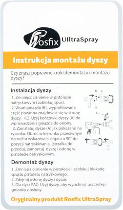 Rosfix 5X Dysza Malarska Model - 513 517 519 417 617 + Osłona Dyszy Stal Nierdzewna + 10X Uszczelka - zdjęcie 6