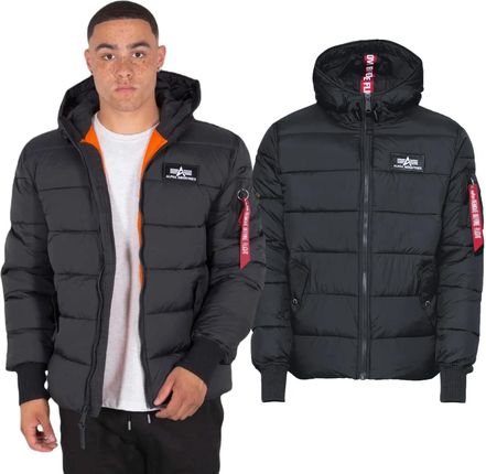 Kurtka z kapturem Alpha Industries Hooded Puffer FD 118113 03 - Czarna M