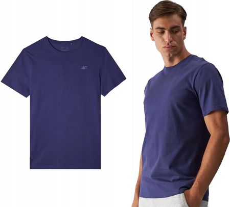 Gładka koszulka męska 4F M1843 t-shirt na lato z bawełny M