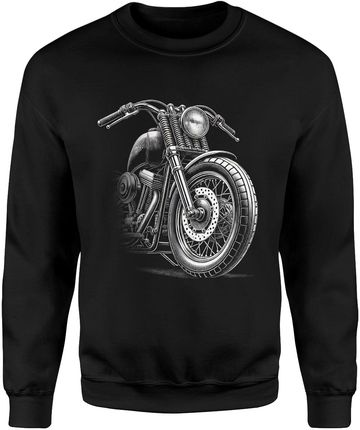 Motocykl retro vintage Męska bluza (S, Czarny)