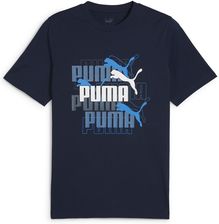 Męska Koszulka z krótkim rękawem Puma Graphics Multiple Logo Tee 68321014 – Granatowy