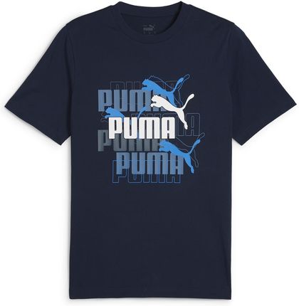 Męska Koszulka z krótkim rękawem Puma Graphics Multiple Logo Tee 68321014 – Granatowy