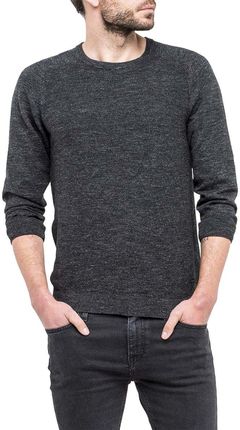 LEE TEXTURED CREW KNIT MĘSKI SWETER DARK GREY MELE L84QAJ06