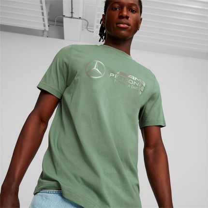 Koszulka męska Puma MAPF1 LOGO zielona 62115707 - zdjęcie 2