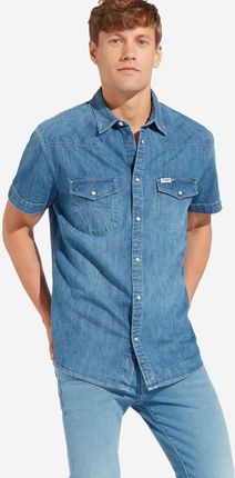 WRANGLER SS WESTERN SHIRT MĘSKA KOSZULA JEANSOWA Z KRÓKIM RĘKAWEM MID USED W5A10O6Z5