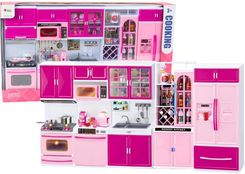 Zdjęcie Lean Toys Zestaw Mebli Kuchennych Dla Lalek Lodówka Kuchenka Akcesoria Różowy - Wolbórz