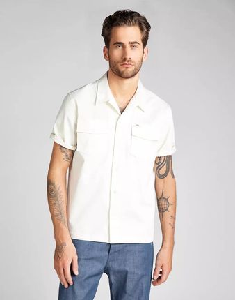 LEE SS SERVICE SHIRT MĘSKA KOSZULA MATERIAŁOWA WHITE CANVAS L93GHNRR