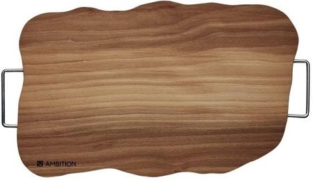 Deska do krojenia drewniana z uchwytem Natural Fala 39 x 25 cm AMBITION