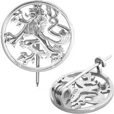 Zdjęcie MINET Srebrna broszka CZESKI LEW - Pruszcz Gdański