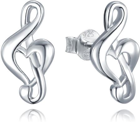 MINET Kolczyki srebrne klucz wiolinowy