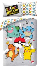 Zdjęcie Halantex Pościel Pokemon Pikachu 140X200 Dziecięca Bulbasaur Charmander Squirtle - Korsze