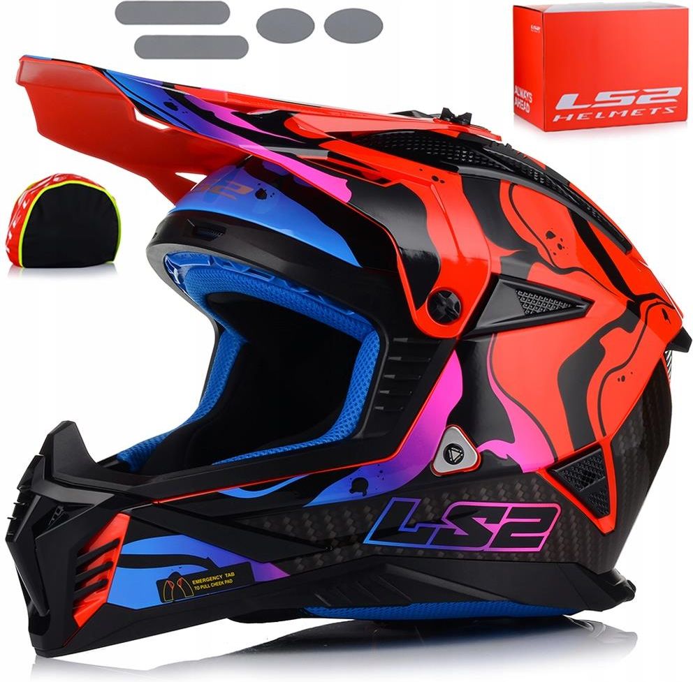 Kask motocyklowy Ls2 Mx708 Fast Ii Wash Red Lekki Enduro Cross