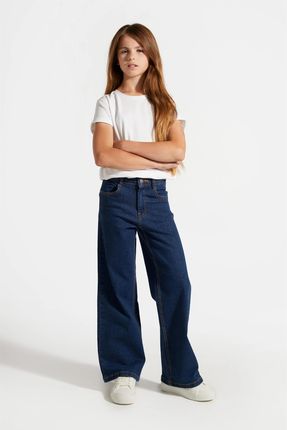 Spodnie jeansowe WIDE LEG granatowe o fasonie SLIM