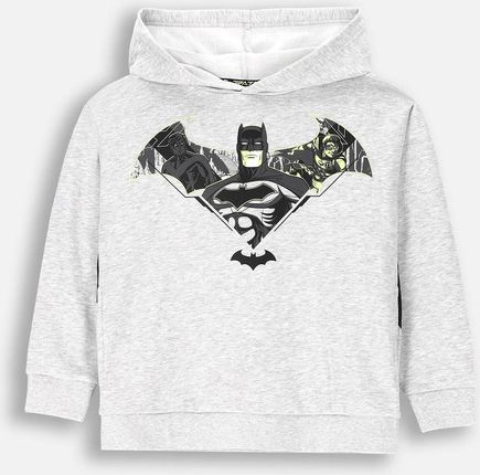 Bluza dresowa szara z kapturem i nadrukiem licencja BATMAN