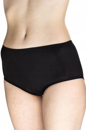 MEWA Lingerie Gładkie figi damskie Eliza z wysokim stanem : Kolor - Czarny,