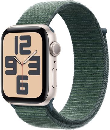 Apple Watch SE Gen.2 GPS + Cell Koperta 44mm Z Aluminium W Kolorze Księżycowej Poświaty Z Opaską Sportową W Kolorze Górskie Jezioro (MXGV3ETA)