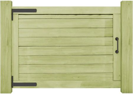 Zakito Europe Solidna Brama Ogrodowa Z Drewna 100X75cm Zielona Ze45332 