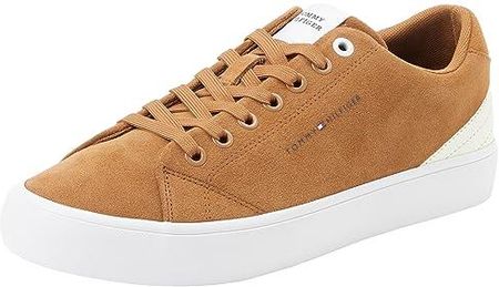 Tommy Hilfiger Męskie buty sportowe Th Hi Vulc Core Low Suede Vulcanized Sneaker, Pustynny khaki, 41 EU