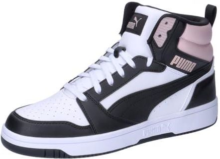 PUMA Unisex Rebound V6 Sneaker, biało-czarno-mauve mist, rozmiar 36, Puma White PUMA Black Mauve Mist, 36 EU