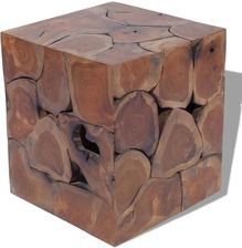 Zakito Europe Taboret Rustykalny Z Drewna Tekowego 40x40x45cm Brązowy (ZE243472)