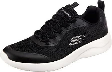 Skechers Męskie sneakersy 894133 BKW, Czarne siatkowe syntetyczne białe wykończenie, 41 EU