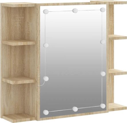 Zakito Europe Szafka Z Lustrem Led Dąb Sonoma 70x16,5x60cm (ZE808876)