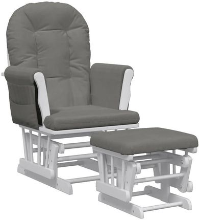 Zakito Europe Fotel Bujany Do Karmienia Z Podnóżkiem 70x72x107cm Ciemnoszary/Biały (ZE351661)