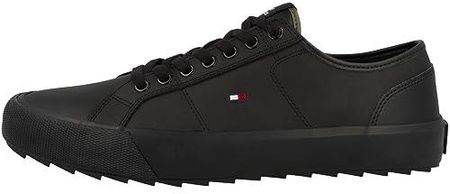 Tommy Hilfiger Męskie Core Vulc Cleated LTH Fm0fm04821 Vulcanized Sneaker, Czarny potrójny czarny, 45 EU