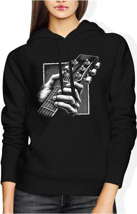 Gitara Rockowa z gitarą Damska bluza z kapturem (XL, Czarny)