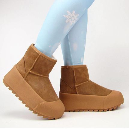 BIG STAR OO274A212 Botki damskie śniegowce skórzane ocieplane na platformie Rozmiar: 39