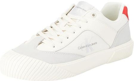 Calvin Klein Jeans Męskie buty sportowe Skater Vulc Low Mix MG BTW wulkanizowane, kremowo-białe/ostrygowe/ogniste, 8 UK, Kremowo-biały ostryg ognisty,