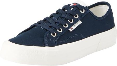 Tommy Jeans Męskie buty sportowe TJM LACE UP płótno kolor wulkanizowane, ciemny granatowy (Dark Night Navy), rozmiar 39, Ciemna noc granatowy, 40 EU