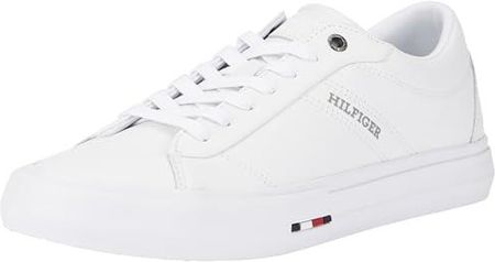 Tommy Hilfiger Męskie buty sportowe TH HI Vulc Street RWB LTH Low (FM0FM05201), białe (białe), 44, biały, 44 EU