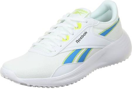 Reebok Męskie sneakersy LITE 4, białe/KINETICBLUE/Acid Yellow, 40 EU, Biały Kineticblue Acid Yellow, 47 EU