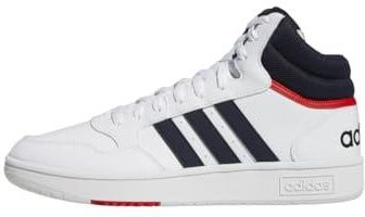 adidas Mężczyźni Hoops 3.0 Mid Sneakersy, Ftwr White/Legend Ink/Vivid Red, 39 1/3 EU