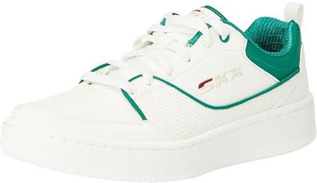 Skechers Męskie buty sportowe Court 92 Ottoman, białe Duraleather/Green Trim, 40 EU, Białe zielone wykończenie Duraleather, 41.5 EU