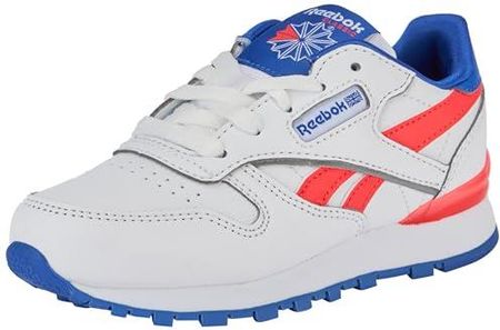 Reebok Unisex klasyczne skórzane buty sportowe Step N Flash Unisex, Ftwr Biały elektryczny kobalt F23 Neon Cherry, 33 EU