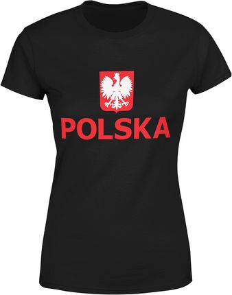 Polska Kibica Reprezentacja Damska koszulka (XL, Czarny)