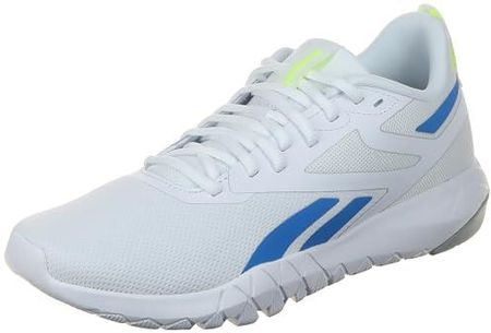 Reebok Flexagon Force 4 męskie sneakersy, Obuwie białe kinetyczne niebieskie cyfrowe limonki, 47 EU