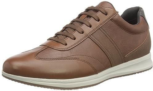 Geox U Avery Sneaker Uomo - Comode E Traspiranti, Chiusura Con Zip E Lacci, Suola Brevettata, Colore Combinato Pelle Effetto Stropicciato