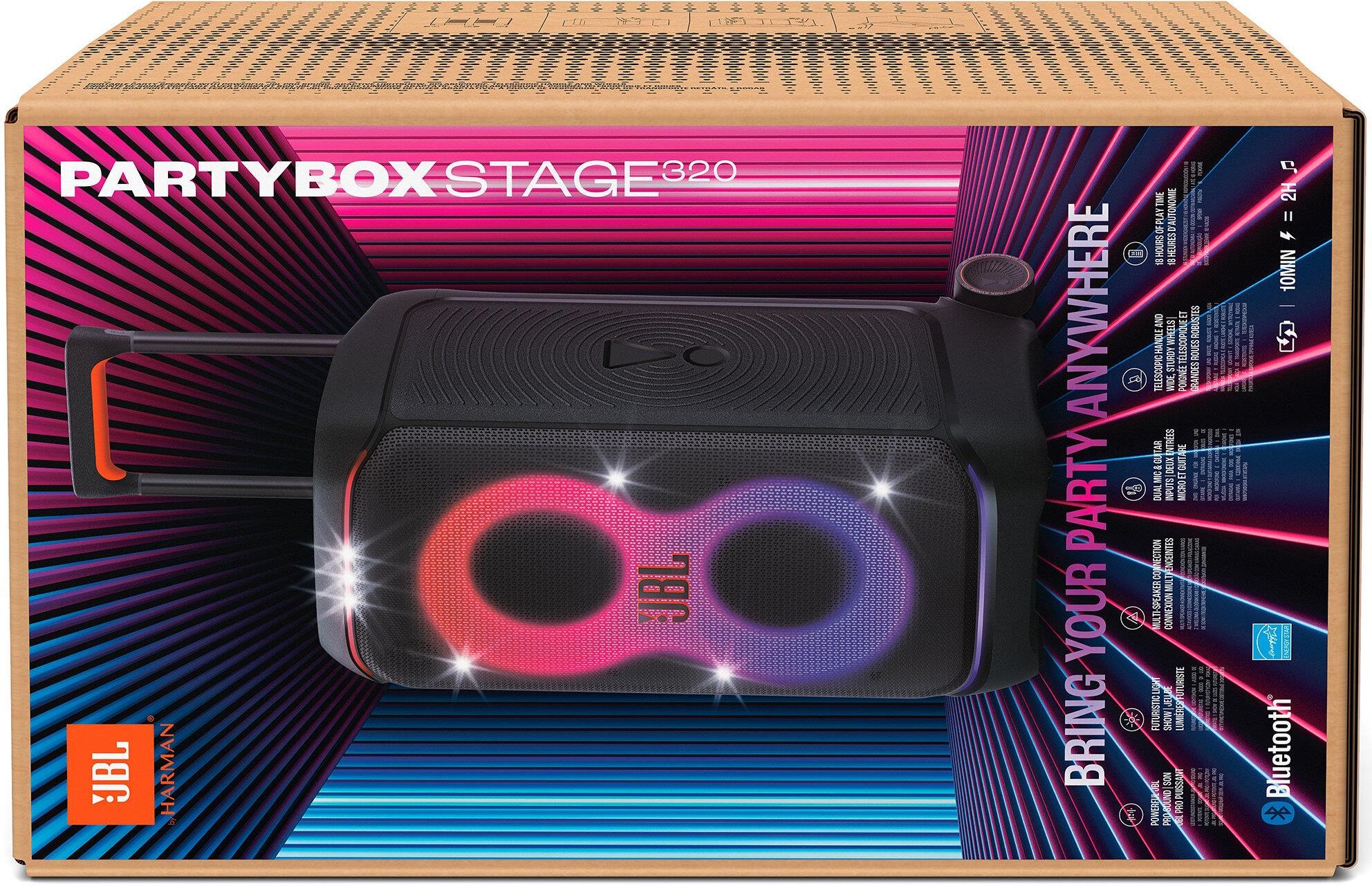 JBL PartyBox Stage 320 + 2x Bezprzewodowe mikrofony JBL