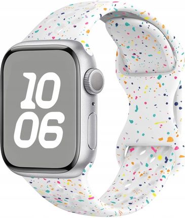 Apgo Pasek Opaska Silikon Plamki Biały Kolor Do Apple Watch 3 4 5 6 7 8 9 Se 38/