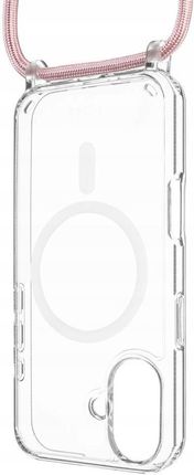 Fixed Etui Magpure Neck Do Magsafe Do Iphone 16, Przezroczyste Z Różową Smyczką - zdjęcie 2