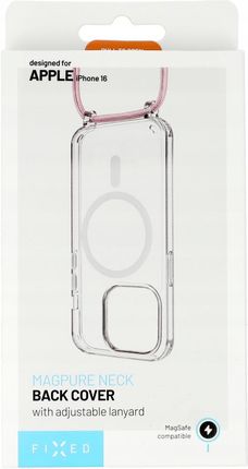 Fixed Etui Magpure Neck Do Magsafe Do Iphone 16, Przezroczyste Z Różową Smyczką - zdjęcie 5