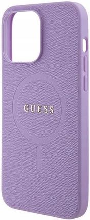 Guess Saffiano Classic Logo Do Iphone 16 Pro Max Fioletowy (GUHMP16XPSAHMCU) - zdjęcie 3
