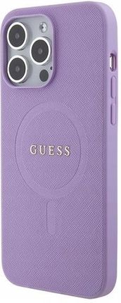Guess Saffiano Classic Logo Do Iphone 16 Pro Max Fioletowy (GUHMP16XPSAHMCU) - zdjęcie 4