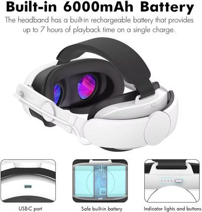 Vortex Virtual Reality Pasek Elite Strap z baterią 6000 mAh Meta