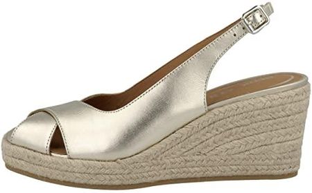 Geox Damskie sandały D PANAREA espadryle Wedge Sandal, LT złoty, 38 EU, Lt Gold, 38 EU