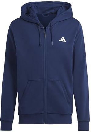 adidas Męska bluza z kapturem i zamkiem na całej długości, Granatowy Collegiate Navy, XL